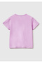 Girl's Pink Glitter Graphic Printed Round Neck T-Shirt - 2