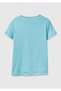 Women's Blue 100% Cotton Crew Neck T-Shirt - 2