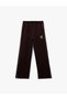 Cotton Ribbed Printed Wide Leg Sweatpants with Elastic Waist