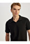 Cotton Pique Fabric Short Sleeve Regular Fit V-Neck Polo T-Shirt
