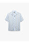 Classic Collar Cotton Short Sleeve Floral Print Shirt - 3