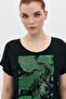 Cross Back Sequin Top Printed T-Shirt - 5