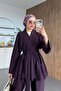 Women's Belted Kimono Set - Plum