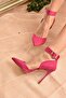 Fuchsia Suede Women's Heeled Shoes K654073302 - 4