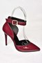 K654073308 Claret Red Patent Leather Thin Heeled Women's Shoes - 4