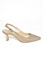 S518081714 Bronze Glitter Low Heeled Women's Shoes - 6