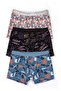 Boy's Colorful 3-Piece Printed Boxer with Body-Hugging Stretch Fabric - 7265-3