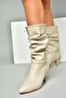 Nude Short Heeled Women's Boots L404810609 - 5