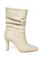 R404020309 Beige Thin Heeled Gathered Women's Boots - 7