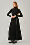 Pleated Knitwear Skirt Black - 8