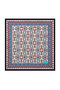 Navy Blue Tile Tulip Pattern Silky Handkerchief