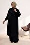 57024 Large Size Men's Collared Front Placket Trousers Suit - Black - 4