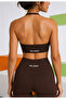 Women's Sports Bra with Neck Strap and Supportive Fit - Brown - 2