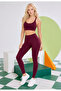 Women's Sports Bra with Cross Back and Adjustable Straps - Burgundy - 3