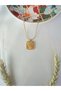 Women's Gold Stainless Steel Authentic Vintage Rose Pattern Necklace - 4