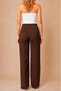 Women's Brown Double Pleated High Waist Palazzo Fabric Trousers |   For Stylish Office and Casual Combinations - 4