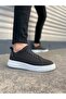 Jy204 Flex Lace-Up Linen Men's Casual Sneaker - Black White - 2