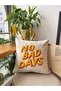 غطاء وسادة مطرز بعبارة "No Bad Days Punch" - 43×43 سم - 4