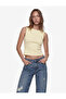 Slim Fit Cotton Crew Neck Corset Detailed Sleeveless Blouse - 5