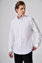 Men's White Cotton Trendy Striped Dynamic Fit Button-Down Collar Shirt - 3