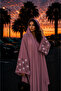 Aya 2-in-1 Buttoned Open Abaya with Hand-Embroidered Floral Design & Matching Hijab