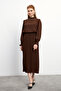 Valeria Skirt Blouse Set - Brown - 3