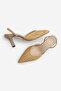 Women's Stiletto Pointed Toe Hand Knitted Classic Heeled Shoes with Elastic Back Arfes Camel - 7