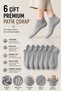 6 Pairs Unisex Gray Eared Sports Shoes Sneaker Cotton Booties Socks