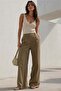 Khaki High Waist Women Palazzo Pants Mg2506