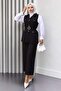 Ornamental Pocket Detailed Vest Suit Black 19249