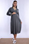 Comfortable Cut Maternity Nightgown with Cotton Breastfeeding Feature - Effortt - Smoked - 2