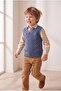 Boy's Stitch-Free Premium Knitwear Vest V-Neck Buttoned Hair Knitting Patterned - 5