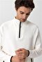 White Regular Plain Half Turtleneck Sweater - 5