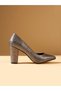 CİTY Platinum Wrinkled Heeled Women's Shoes - 4