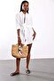 White 100% Cotton Beach Shirt Dress - 4