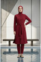 Modern Simplicity Belted Zippered Hijab Swimsuit 2602-05 Tile - 3