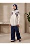 Oversize Linen Set with Embroidered Stones - 2