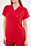 Red High Cotton Lycra Bat Sleeve Doctor Nurse Jersey Scrubs Surgical Team - 8