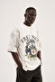 Men's Free Soul Printed Oversize T-Shirt Ecru - 5