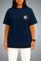 Oversize Tcg Pirireis between Waves Themed Pocket and Back Printed Unisex T-Shirt - 3