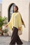 Loose Polyviscon Tunic with Long Belt on the Back - Yellow - 3