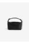 Women's Mini Size Studded Hand and Shoulder Bag with Cross Strap - Black - 2