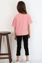 Girl's Capri Leggings Set with Cross Detail Lettering Printed 8-14 Years Old, Dusty Rose - 4