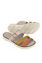 , Women's Genuine Leather Comfort Slippers 1611051Z7102 Silver - 6