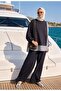 Women's Modest Set Line Two-Piece Shirt Set Dark Gray - 5