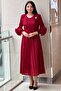 Pleated Dress with Rose Sleeves - 2
