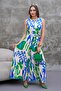 Women's Patterned Sleeveless Belted Jumpsuit 250587 - - 2