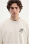 Men's Stone Slogan Printed Oversize T-Shirt Space Gray - 3