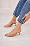 Feles Short Heeled Mesh Women's Shoes NUT - 3