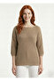 Camel Boat Neck Casual Knitwear Sweater